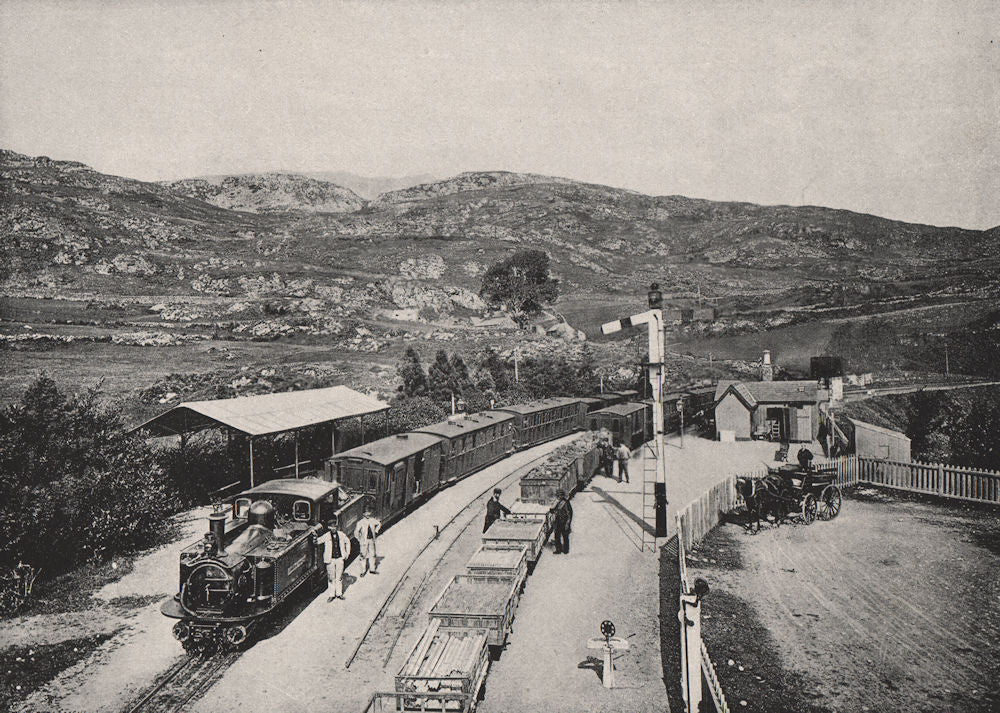 FFESTINIOG RAILWAY. Tan-y-Bwlch Station. Wales 1900 old antique print picture